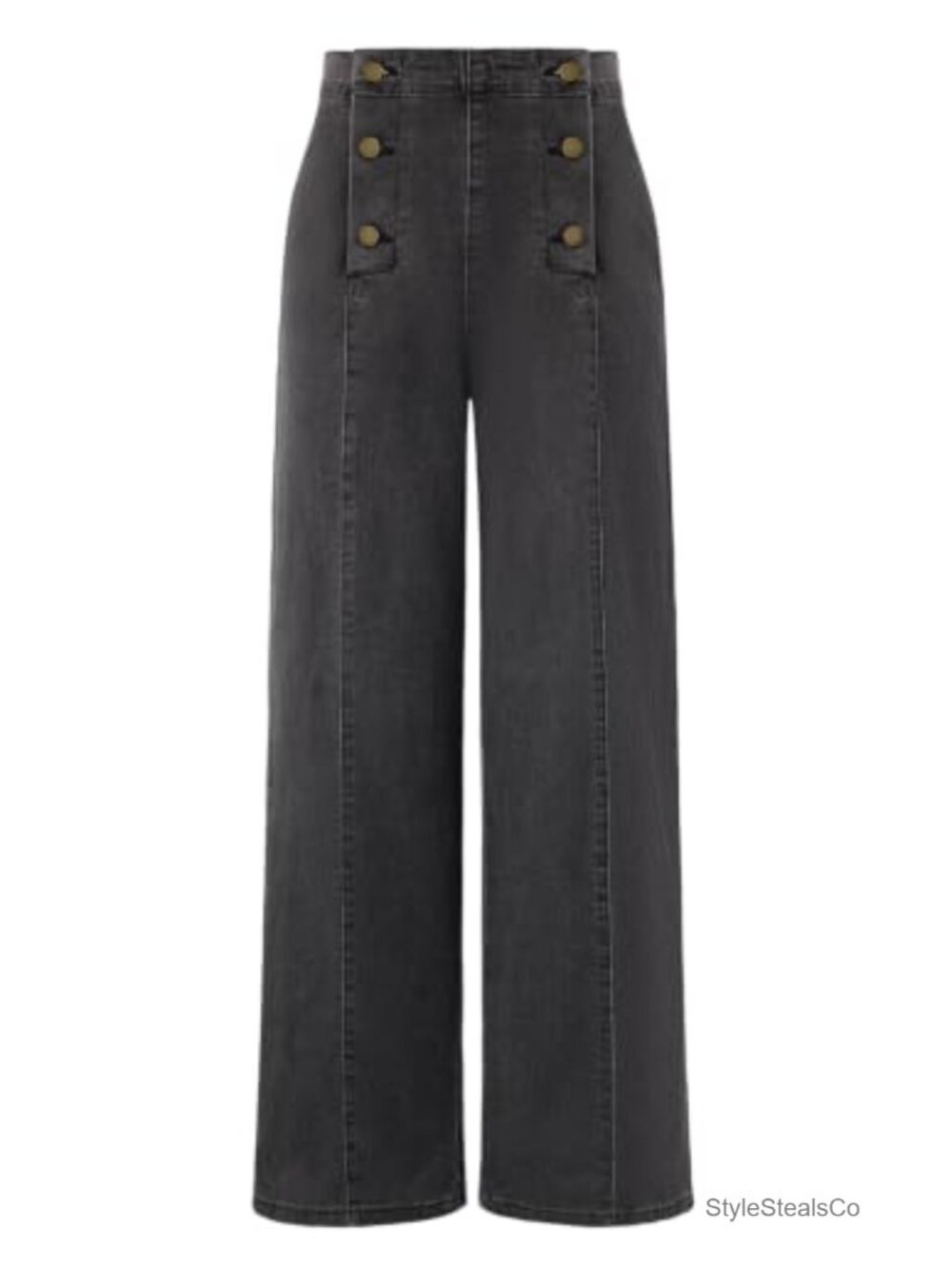 Vintage High Waisted Button Wide Leg Sailor Jeans